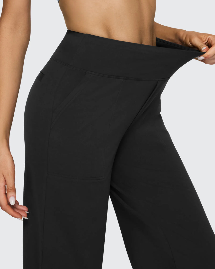 Women's Stretch High Waist Flare Pants – Casual Office Wear