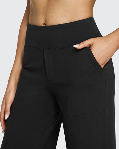 Women's Stretch High Waist Flare Pants – Casual Office Wear