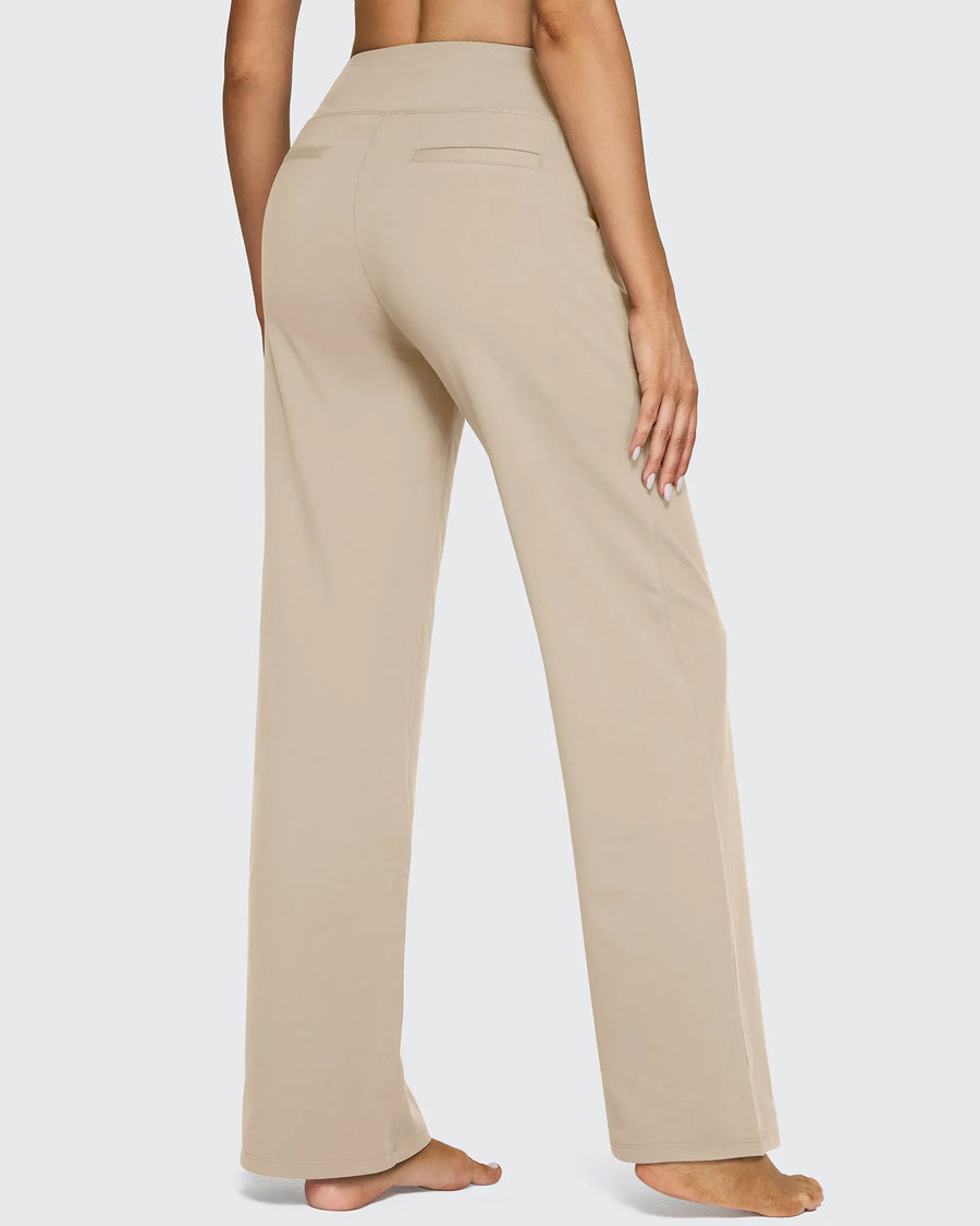 Women's Stretch High Waist Flare Pants – Casual Office Wear