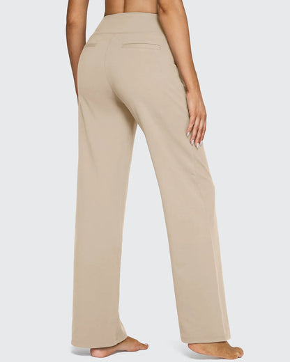 Women's Stretch High Waist Flare Pants – Casual Office Wear