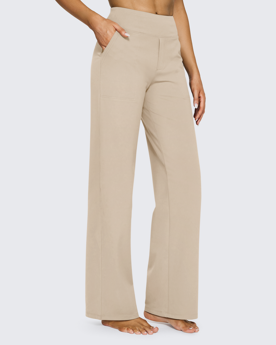 Women's Stretch High Waist Flare Pants – Casual Office Wear